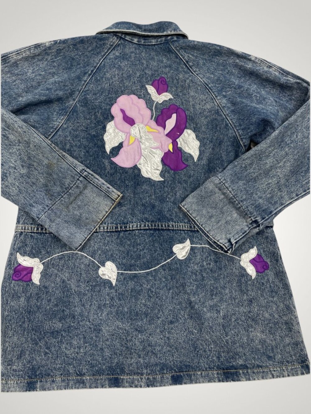 OshKosh B'Gosh Acid Wash Vintage Floral Y2K 90's Denim Chore Jacket Women's S - Picture 14 of 15